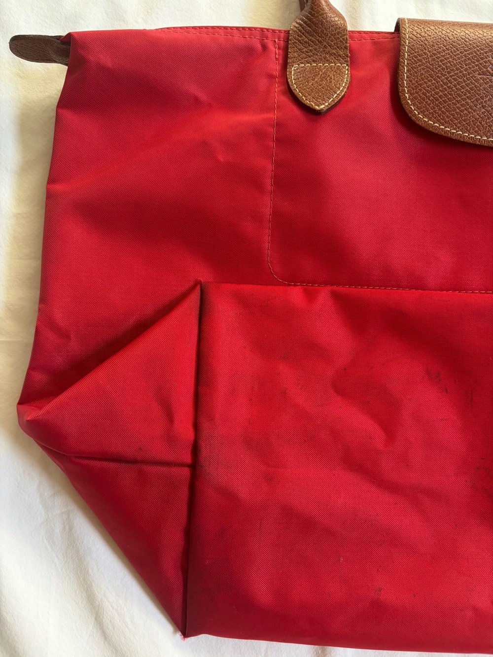 Longchamp Red Large Le Pliage Nylon Shoulder Tote - Picture 8 of 16